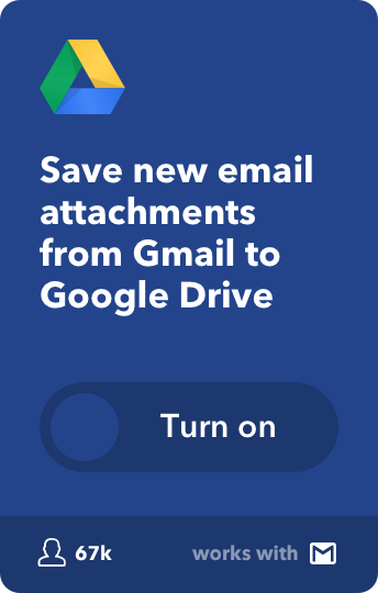 Save new email attachments from Gmail to Google Drive