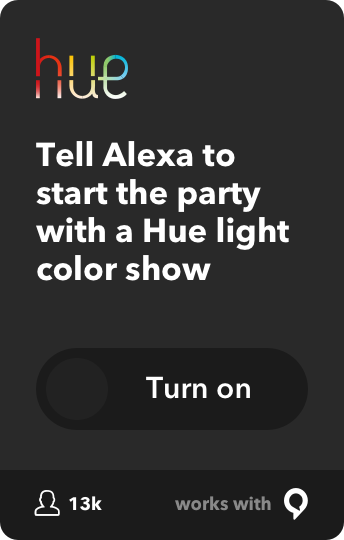 Tell Alexa to start the party with a Hue light color show