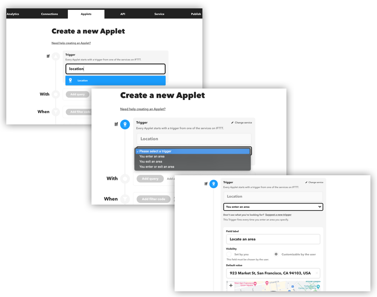 Applet setup 1
