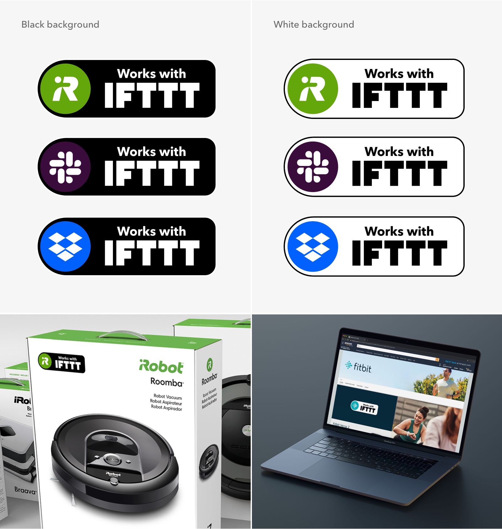 Custom Works with IFTTT badges
