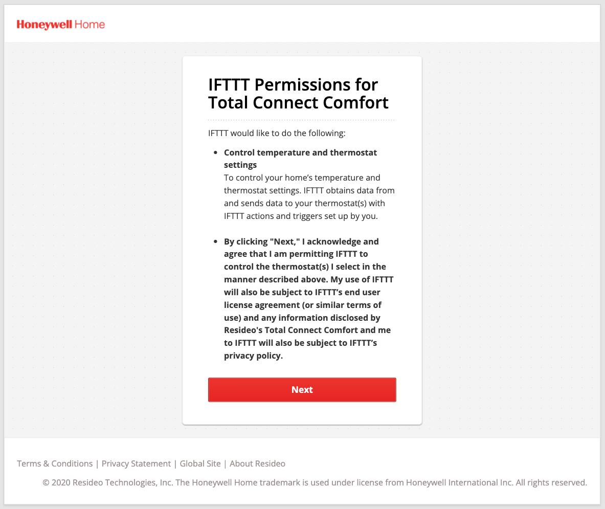 Honeywell authentication